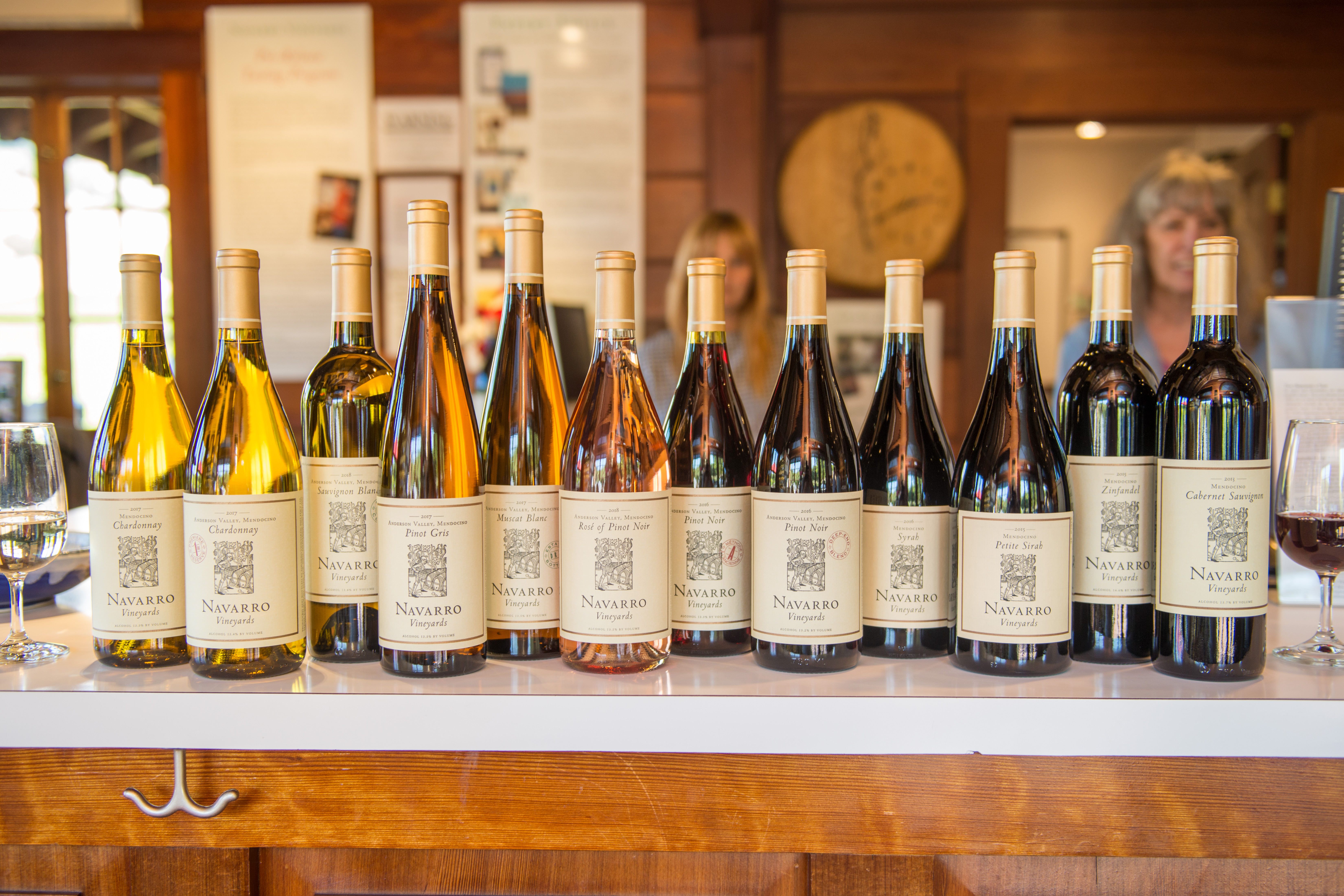 Navarro Vineyards – Bottle Lineup in Tasting Room 10.18.23